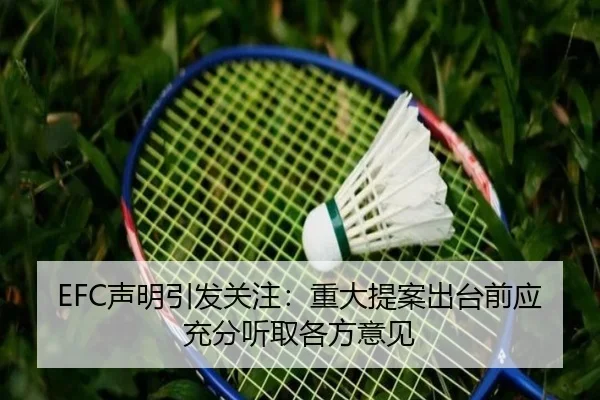 EFC声明引发关注：重大提案出台前应充分听取各方意见